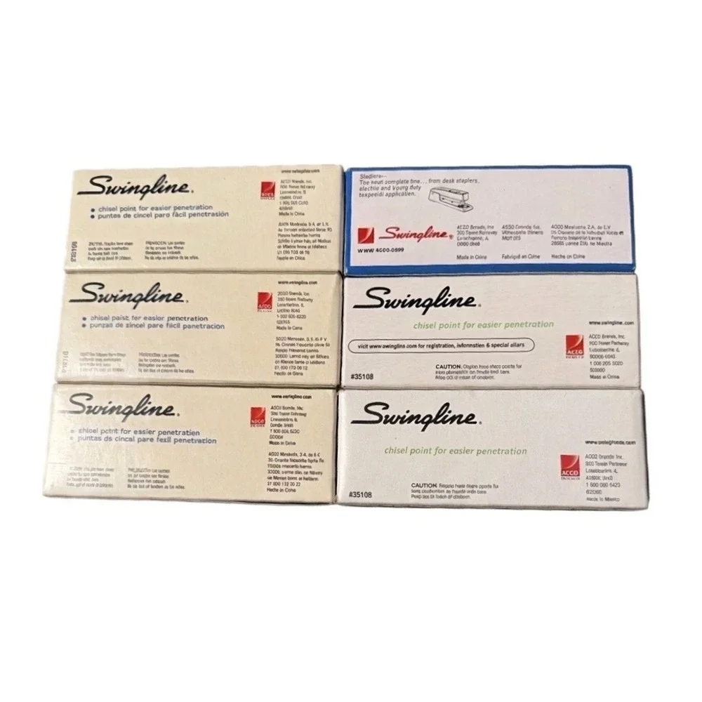 Swingline Standard Staples 35108 Lot of 6 Boxes 30000 Total Chisel Point‎ Silver